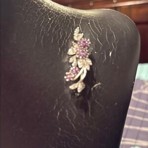 Elegant Purple and Silver Floral Earrings